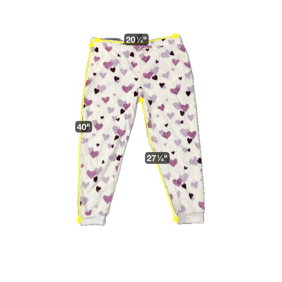 Joyspun Womens Plus Size White Purple Lounge Pants with Heart Print SZ XXL - Picture 8 of 9